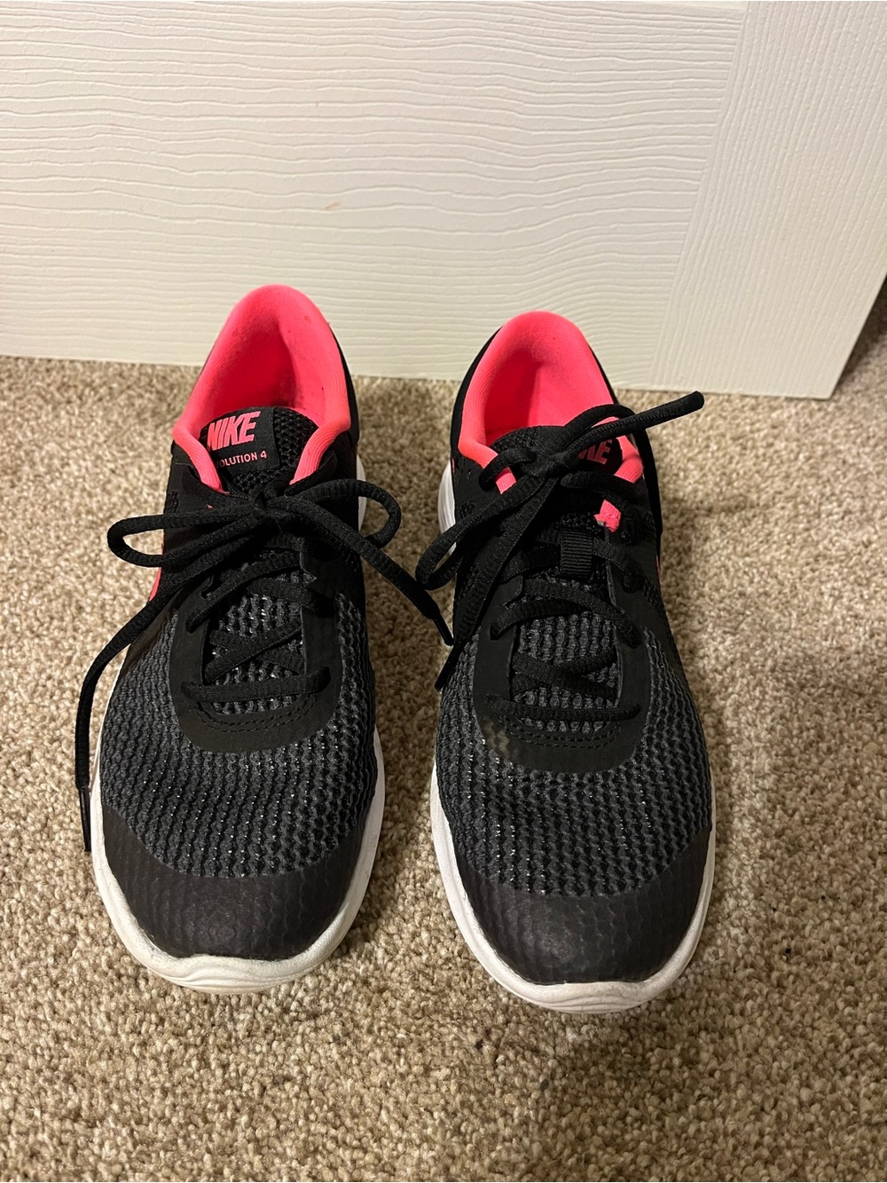 Nike Black and Pink Mesh Athletic Sneakers